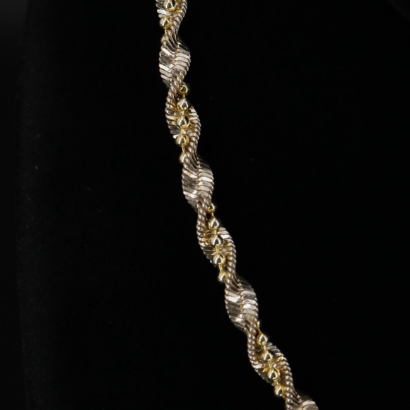 Sterling Silver Braided Ball & Herringbone Chain 16" Necklace - Picture 3 of 5